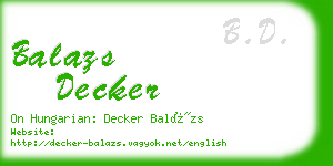 balazs decker business card